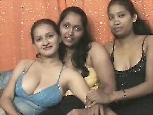 Four indian lesbians having enjoyment